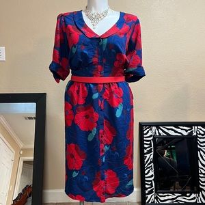 Blue/Red Floral Dress